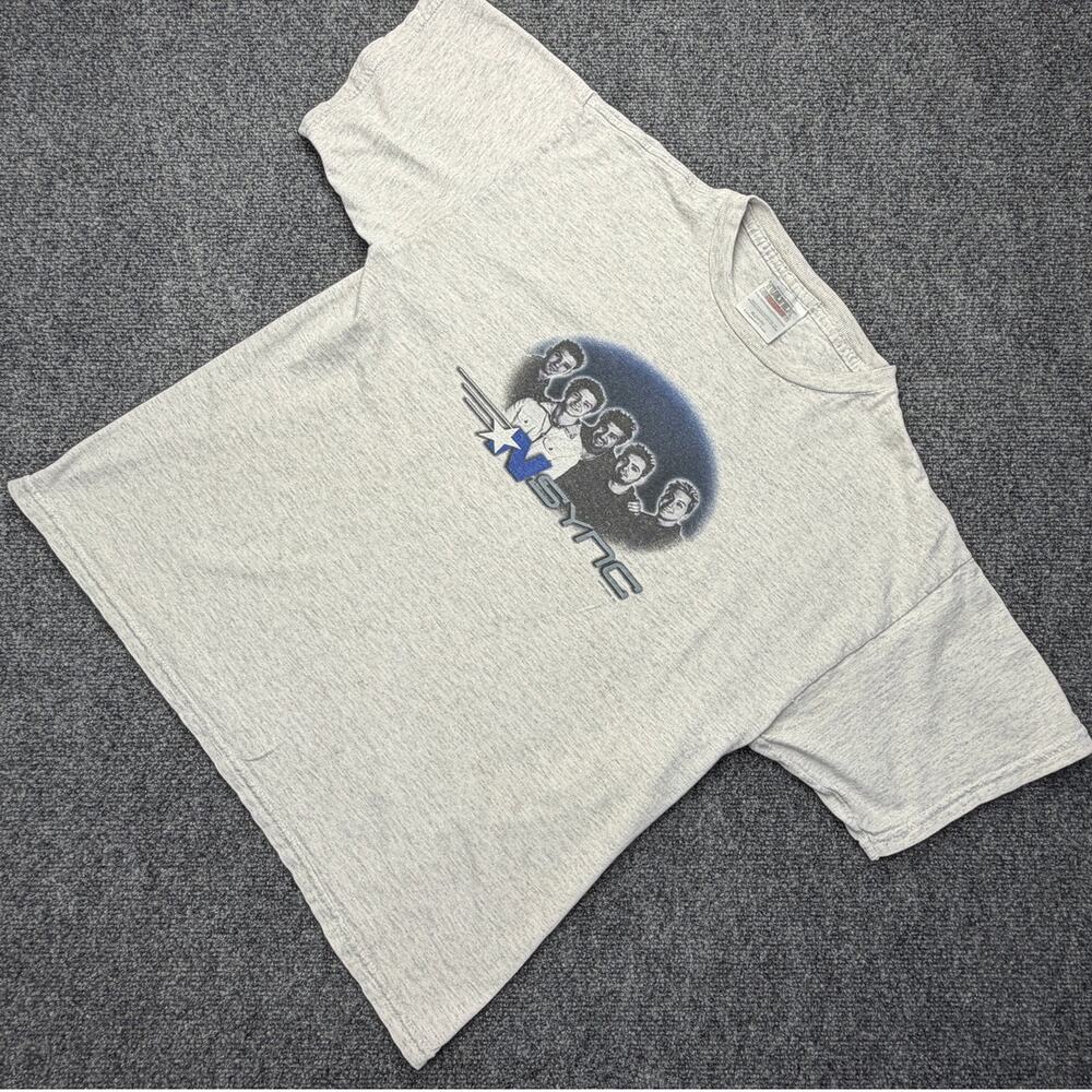 Vintage Y2K *NSYNC Band Graphic T-Shirt Gray XL 18-20 Boy Band Pop Music Tee